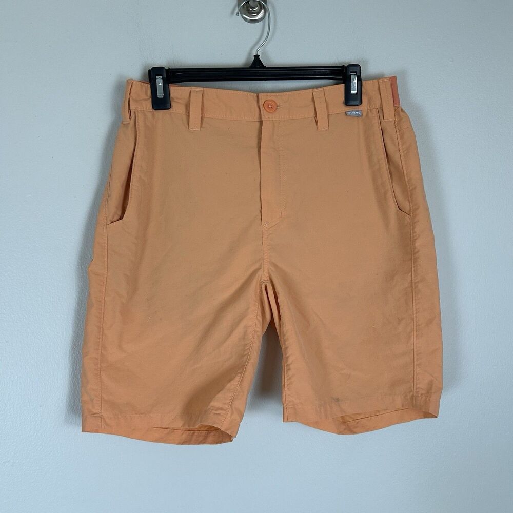 Simms Shorts Mens 32  Superlight Peach Fishing Outdoor Water Repellent